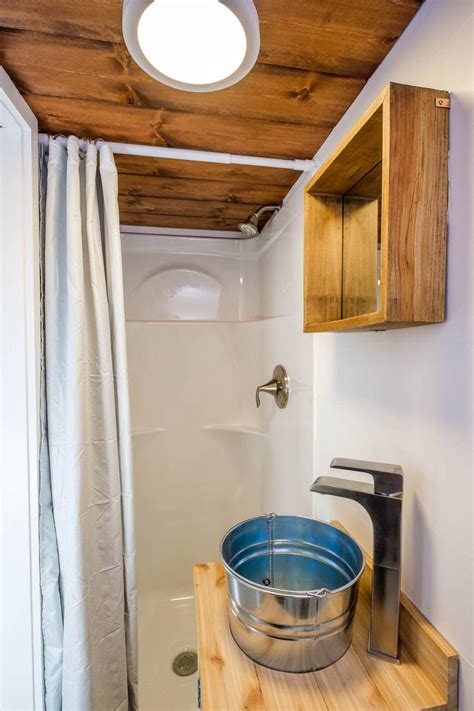 tiny house metal shower|small showers for tiny homes.